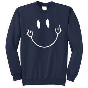 Funny Smiley Middle Finger Smile Face Sweatshirt