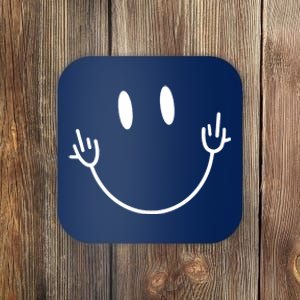 Funny Smiley Middle Finger Smile Face Coaster