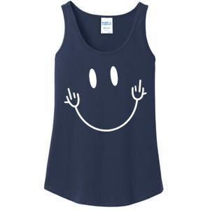 Funny Smiley Middle Finger Smile Face Ladies Essential Tank