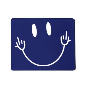 Funny Smiley Middle Finger Smile Face Mousepad