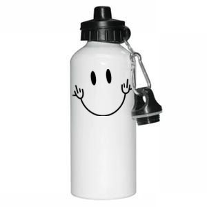 Funny Smiley Middle Finger Smile Face Aluminum Water Bottle