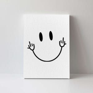 Funny Smiley Middle Finger Smile Face Canvas