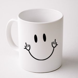 Funny Smiley Middle Finger Smile Face Coffee Mug