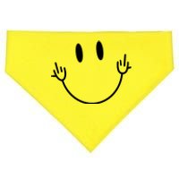 Funny Smiley Middle Finger Smile Face USA-Made Doggie Bandana