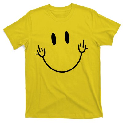 Funny Smiley Middle Finger Smile Face T-Shirt