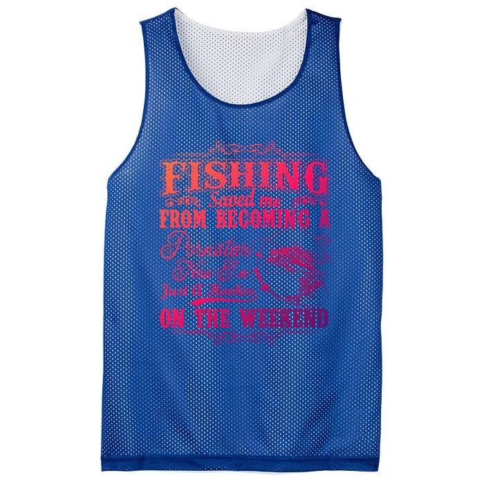 Fishing Saved Me From Becoming A Pornstar Gift Mesh Reversible Basketball Jersey Tank