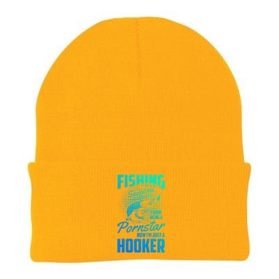 Fishing Saved Me From Becoming A Pornstar Now Hooker Gift Knit Cap Winter Beanie