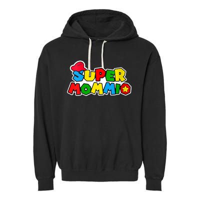 Funny Super Mommio Mother's Day Gamer Garment-Dyed Fleece Hoodie