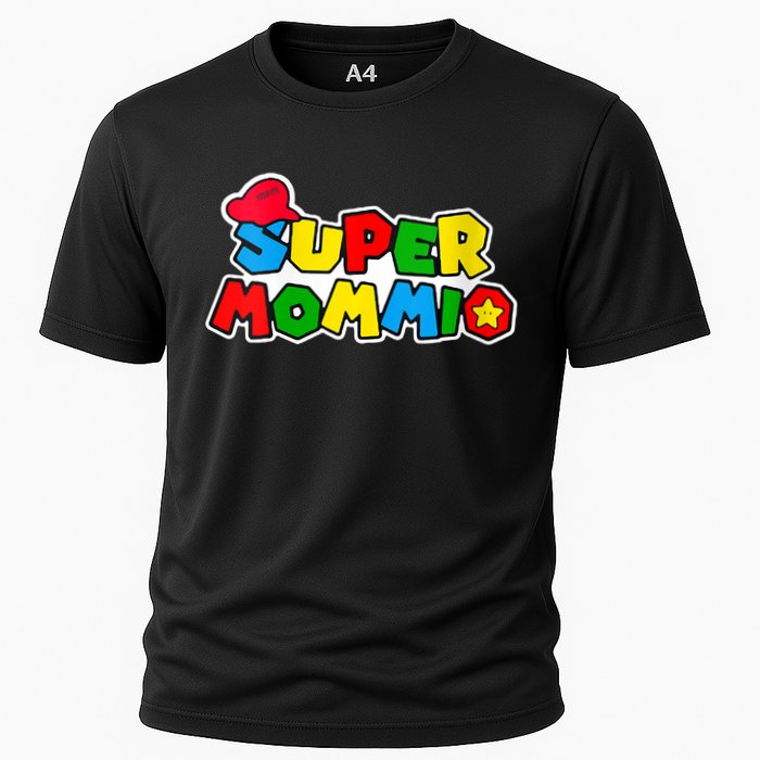 Funny Super Mommio Mother's Day Gamer Cooling Performance Crew T-Shirt