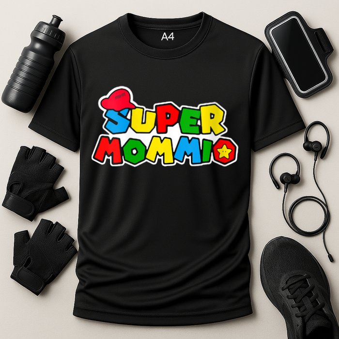 Funny Super Mommio Mother's Day Gamer Cooling Performance Crew T-Shirt