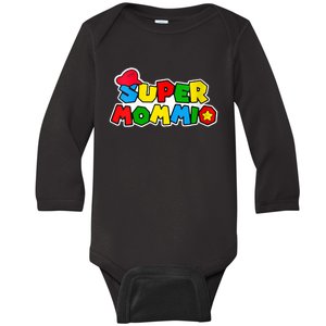 Funny Super Mommio Mother's Day Gamer Baby Long Sleeve Bodysuit