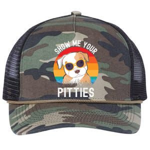 Funny Show Me Your Pitties Shirt Pitbull Owner Retro Rope Trucker Hat Cap