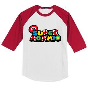 Funny Super Mommio Mother's Day Gamer Kids Colorblock Raglan Jersey