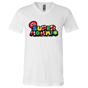 Funny Super Mommio Mother's Day Gamer V-Neck T-Shirt