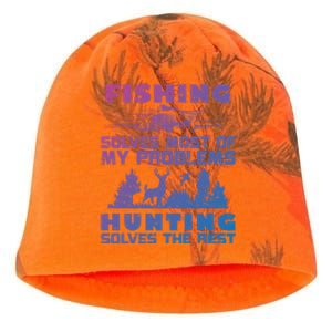 Fishing Solves Most Of My Problems Hunting The Rest Fishing Gift Kati - Camo Knit Beanie