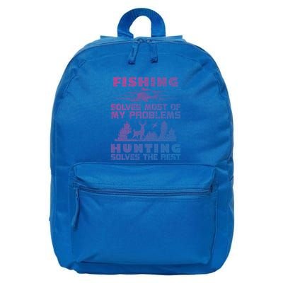 Fishing Solves Most Of My Problems Hunting The Rest Fishing Gift 16 in Basic Backpack