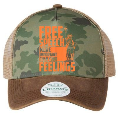 Free Speech More Important Than Your Feelings Meaningful Gift Legacy Tie Dye Trucker Hat