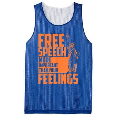 Free Speech More Important Than Your Feelings Meaningful Gift Mesh Reversible Basketball Jersey Tank