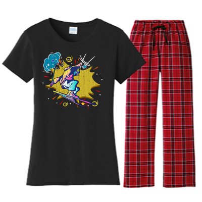 Funny Ski Mountain Ski Sport Gift Women's Flannel Pajama Set