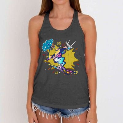 Funny Ski Mountain Ski Sport Gift Women's Knotted Racerback Tank