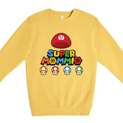 Funny Super Mommio Mothers Day Gamer Premium Crewneck Sweatshirt