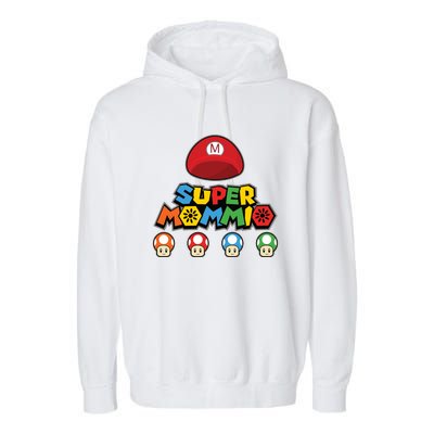 Funny Super Mommio Mothers Day Gamer Garment-Dyed Fleece Hoodie