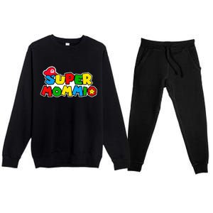 Funny Super Mommio Mother's Day Premium Crewneck Sweatsuit Set