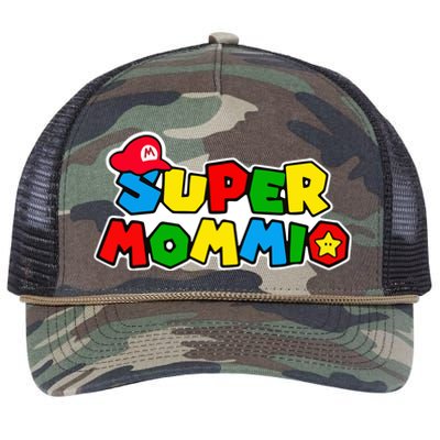 Funny Super Mommio Mother's Day Retro Rope Trucker Hat Cap