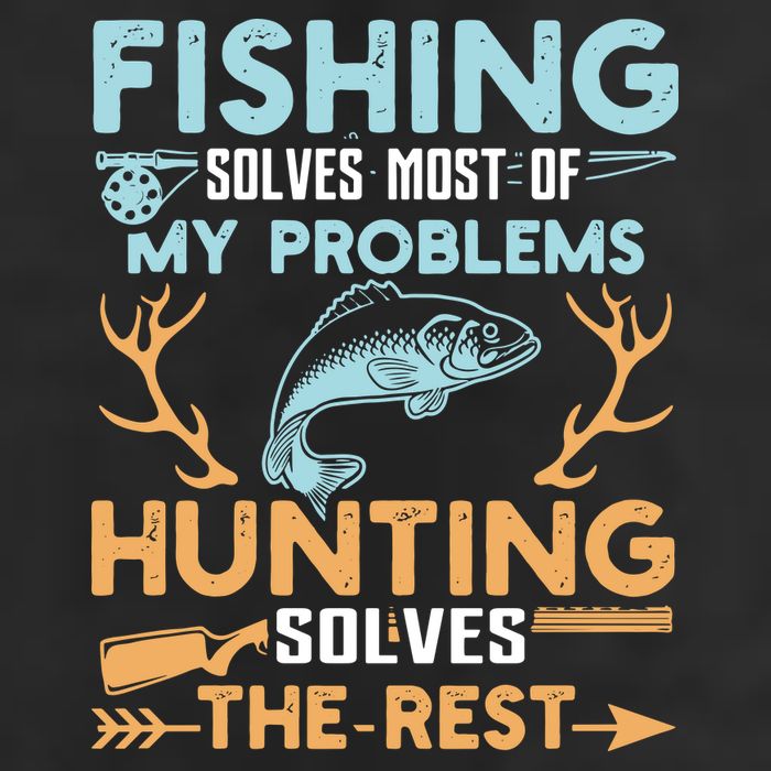 Fishing Solves Most Of My Problems Hunting Solves The Rest Pullo Knit Cap Winter Beanie