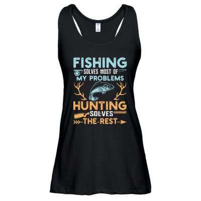 Fishing Solves Most Of My Problems Hunting Solves The Rest Pullo Ladies Essential Flowy Tank