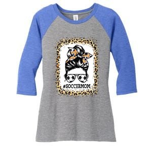 Funny Soccer Mom Messy Bun Player Mom Mother's Day Cute Gift Women's Tri-Blend 3/4-Sleeve Raglan Shirt