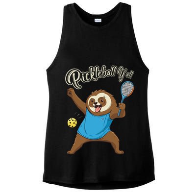 Funny Sloth Mode Pickleball Player Gift Ladies PosiCharge Tri-Blend Wicking Tank
