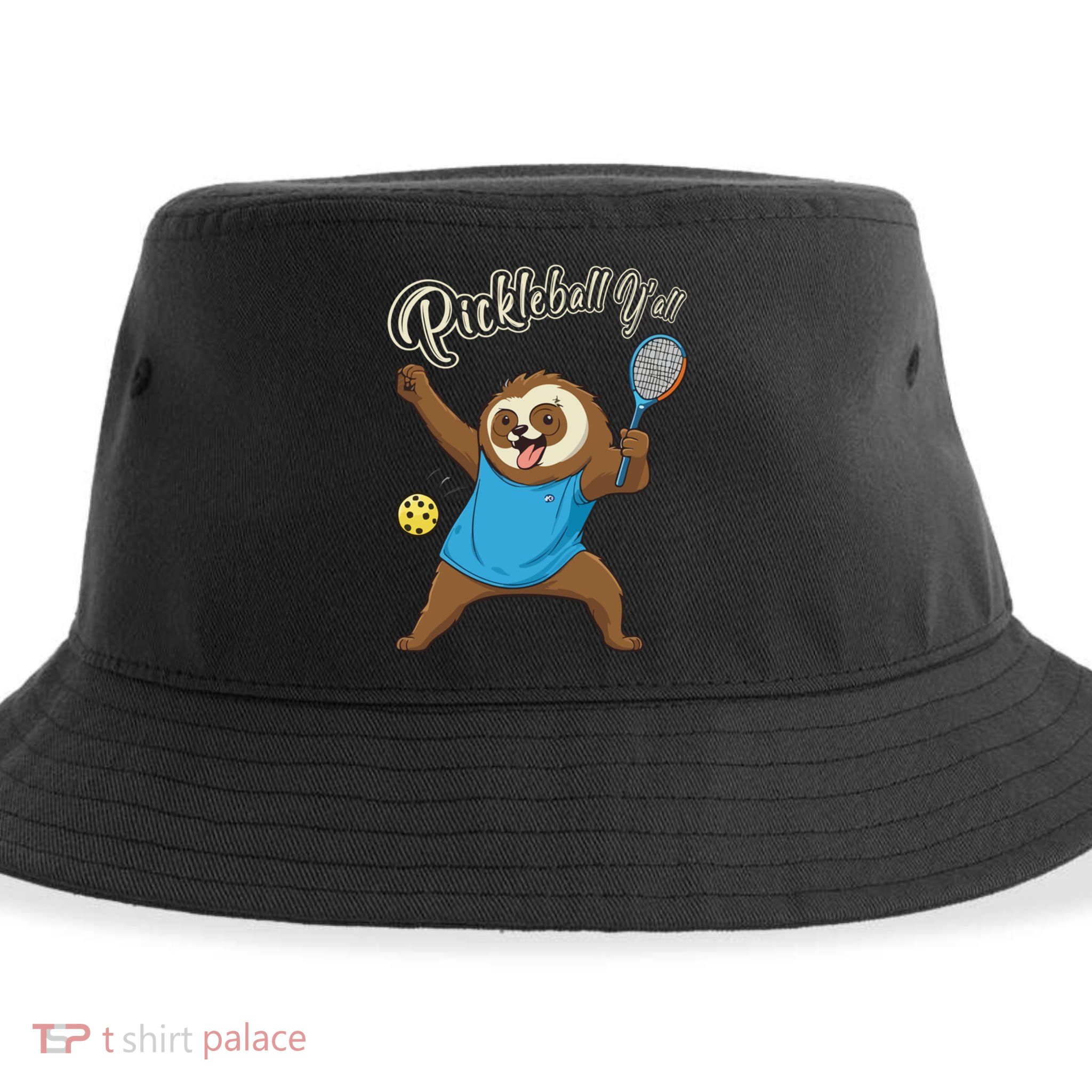 Funny Sloth Mode Pickleball Player Gift Sustainable Bucket Hat