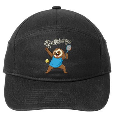 Funny Sloth Mode Pickleball Player Gift 7-Panel Snapback Hat