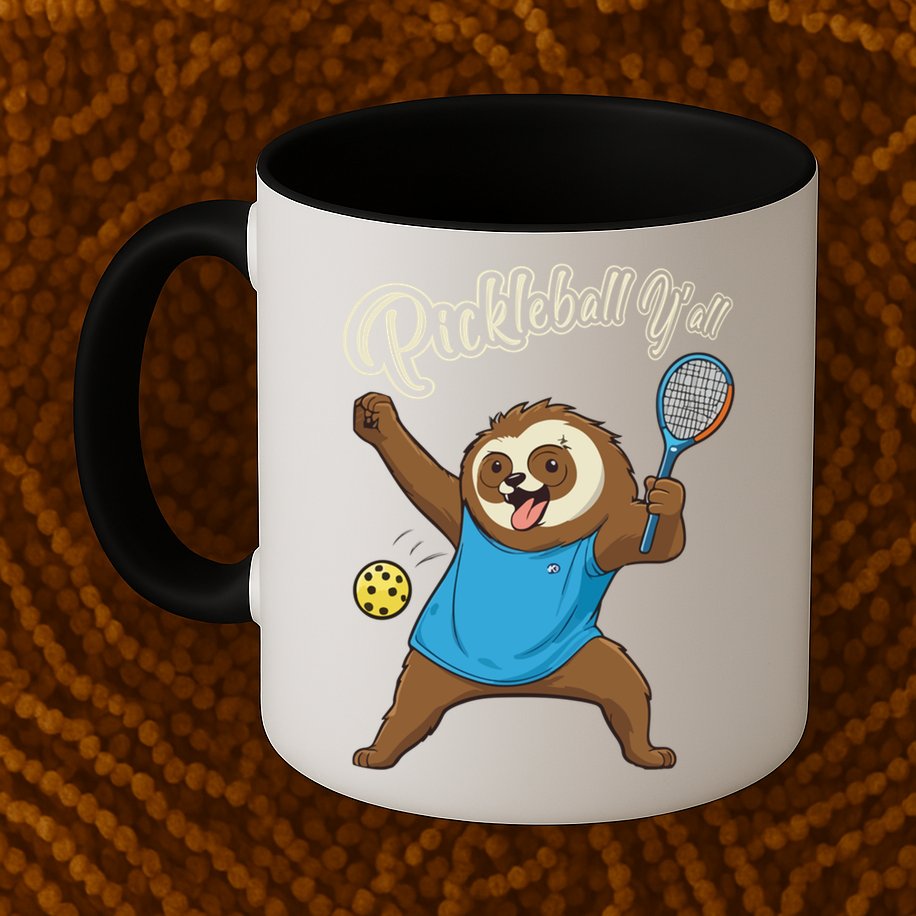Funny Sloth Mode Pickleball Player Gift Mug