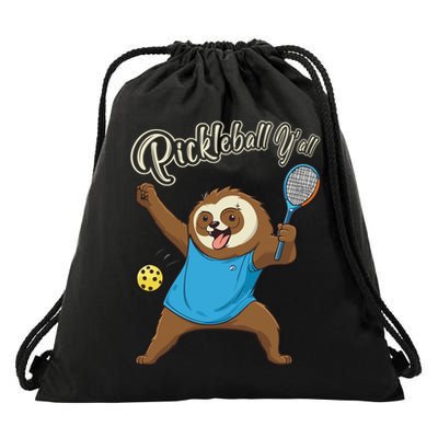 Funny Sloth Mode Pickleball Player Gift Drawstring Bag