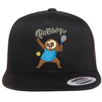 Funny Sloth Mode Pickleball Player Gift Flat Bill Trucker Hat