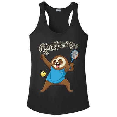Funny Sloth Mode Pickleball Player Gift Ladies PosiCharge Competitor Racerback Tank