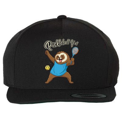 Funny Sloth Mode Pickleball Player Gift Wool Snapback Cap