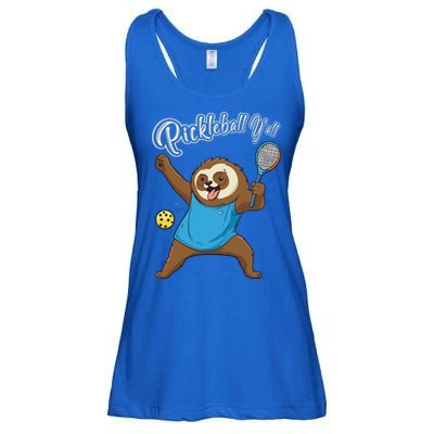 Funny Sloth Mode Pickleball Player Gift Ladies Essential Flowy Tank