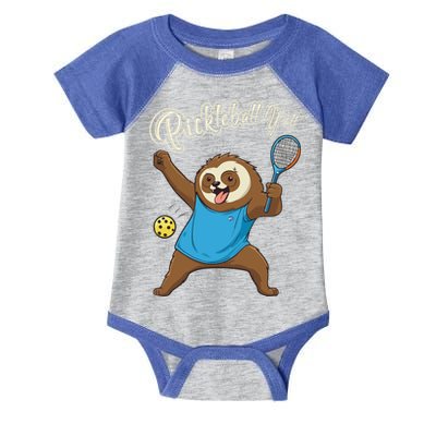 Funny Sloth Mode Pickleball Player Gift Infant Baby Jersey Bodysuit