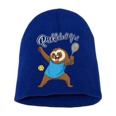 Funny Sloth Mode Pickleball Player Gift Short Acrylic Beanie