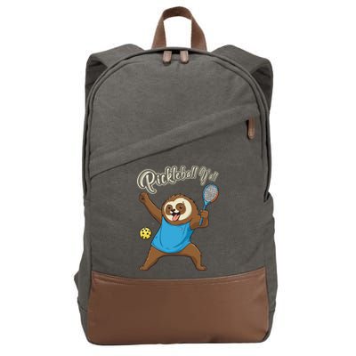 Funny Sloth Mode Pickleball Player Gift Cotton Canvas Backpack
