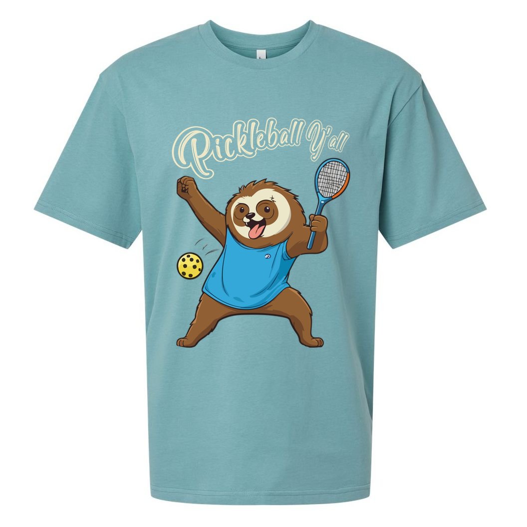 Funny Sloth Mode Pickleball Player Gift Sueded Cloud Jersey T-Shirt