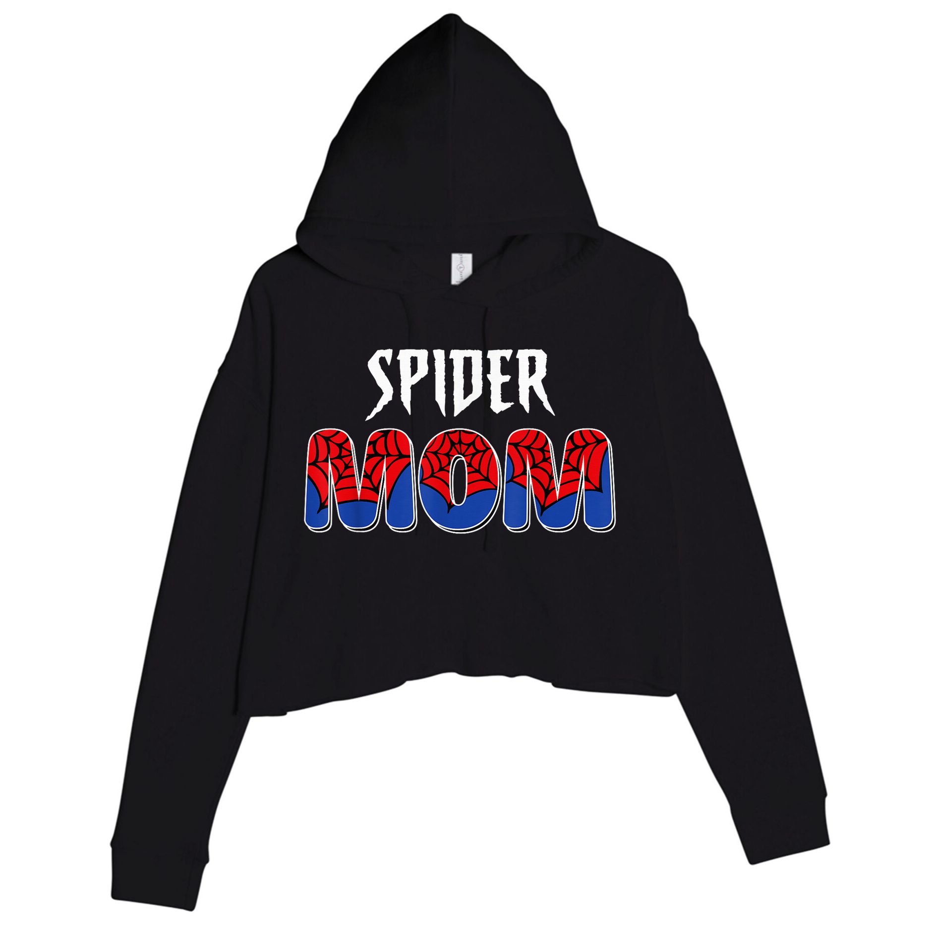 Funny Spider Mom For W.O.M.E.N. .G.I.R.L.S Love Funny Spider Mom Crop Fleece Hoodie