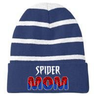 Funny Spider Mom For W.O.M.E.N. .G.I.R.L.S Love Funny Spider Mom Striped Beanie with Solid Band