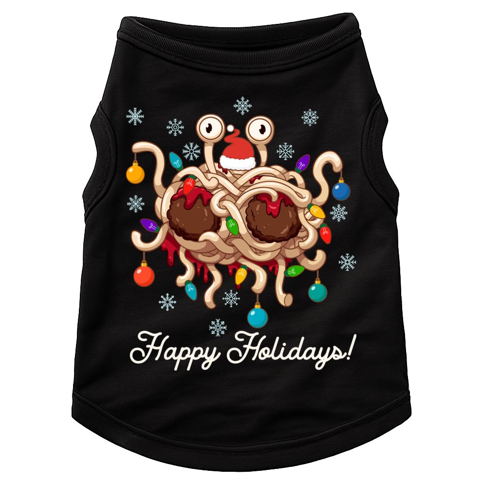 Flying Spaghetti Monster Fsm Christmas Happy Holidays Doggie Tank