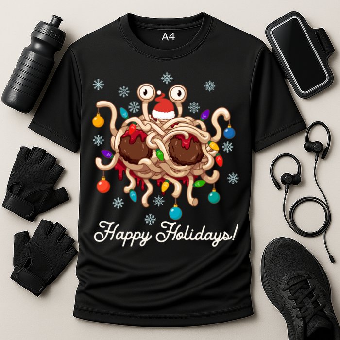 Flying Spaghetti Monster Fsm Christmas Happy Holidays Cooling Performance Crew T-Shirt