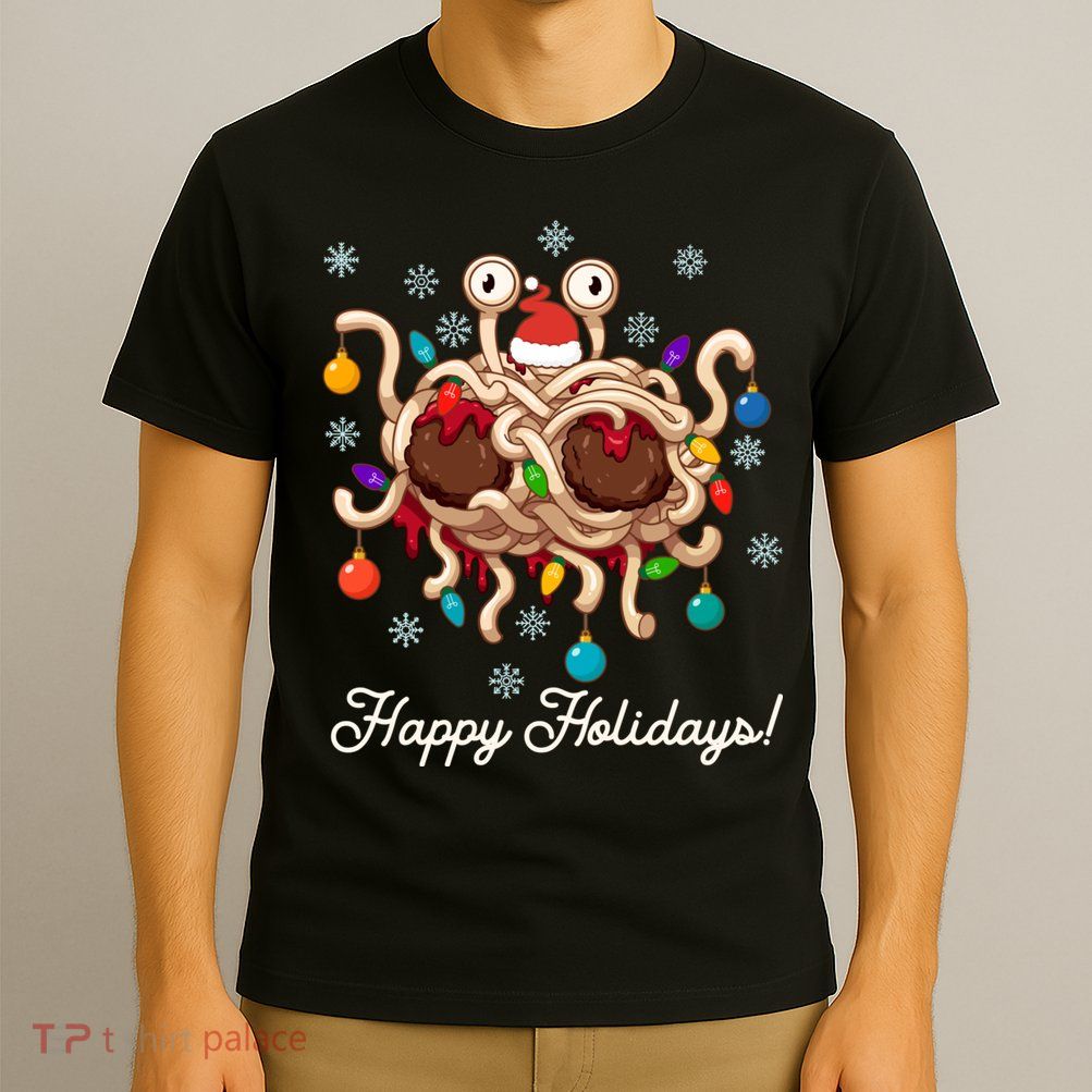 Flying Spaghetti Monster Fsm Christmas Happy Holidays T-Shirt