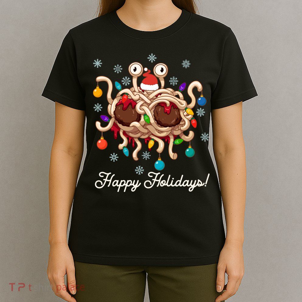 Flying Spaghetti Monster Fsm Christmas Happy Holidays T-Shirt